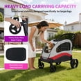 thumbnail image 3 of Extra Large Dog Stroller for Big Dogs Up to 88 Lbs – Heavy Duty Pet Stroller with 360° Swivel Wheels & Shock Absorption, Removable Washable Pad, Foldable Design for Travel, Vet, Hiking, and Shopping,, 3 of 7