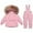 Pink, variant on Krdevn Toddler Boys Girls Hooded Down Jacket Coat and Ski Bib Pants Snowsuit Winter Warm Outfit Sets,12-24 Months