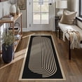 thumbnail image 4 of BERTHMEER 2'x6' Easy Jute Runner Rugs for Hallway Bedroom Entryway Entrance Kitchen Laundry Indoor Outdoor Non Slip Contemporary Throw Door Mat Stripes Geometric Modern Runner Rugs, Black, 4 of 8