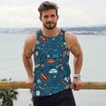 thumbnail image 6 of Logiee Cartoon Space1 Print Men's Workout Tank Top,Quick Dry Workout Tank Top,Gym Muscle Tee,Fitness Bodybuilding Sleeveless T Shirt-3X-Large, 6 of 7