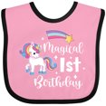 thumbnail image 3 of Inktastic Magical 1st Birthday Rainbow Unicorn with Star Boys or Girls Baby Bib, 3 of 4