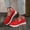 Red, variant on Hoshose Womens Fashion Loafers Round Toe Slip-On Shoes Chain& Breathable Knit Casual Flats for Daily Wear