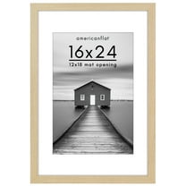 Americanflat 16" x 24" Wide Molding Picture Frame - Natural Oak