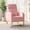 Pink, variant on Nursery Rocking Chair, Corduroy Upholstered Rocking Chair with Adjustable Footrest, Tufted Rocker Chair with Side Pocket, Glider Rocker for Living Room, Bedroom