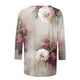 thumbnail image 4 of ICHUANYI Clearance Women's Fashion Printed Loose T-shirt 3/4 Sleeves Blouse Round Neck Casual Tops(Hot Pink, S) ICHUANYI WER2023081015333, 4 of 5