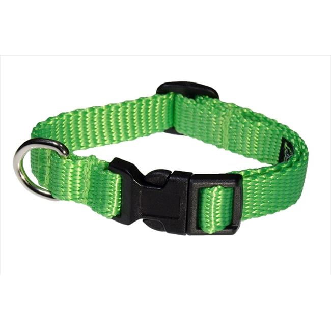Sassy Dog Wear SOLID NEON GREEN XSC Nylon bing Dog Collar, Neon