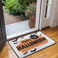 thumbnail image 2 of Happy Halloween Pumpkin Front Door Mat Anti Slip Evil Pumpkin Ghost Doormat Retro for Entry Floor Mat Set Living Room Bedroom Bathroom Crystal Velvet 30x17 Inches, 2 of 7
