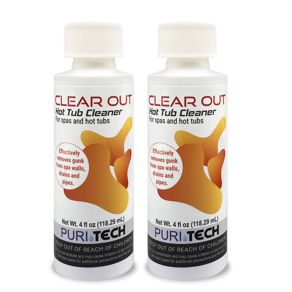 Puri Tech Clear Out Hot Tub Cleaner 2 Pack Removes Gunk from Walls