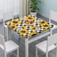 thumbnail image 2 of Sunflower Elastic Tablecloth for 34x34 Inch Table, Reusable Wrinkle-Free Polyester for Kitchen, RV or Balcony Use, 2 of 5