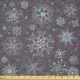 thumbnail image 2 of Ambesonne Snowflake Fabric by the Yard Microfiber, Christmas Flowers, 10 Yards, Lavender Violet, 2 of 2