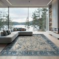 thumbnail image 2 of ODIKA 8'x10' Washable Area Rug Durable, Non-Slip Beige Vintage Distressed Botanical Field Traditional Bathroom for Living Room, Under Sectional, Family, 2 of 7