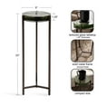 thumbnail image 6 of Kate and Laurel Aguilar Modern Drink Table, 9 x 9 x 23, Sage Green Glass and Bronze, Unique Round Glass Mini Table for Use as Bathroom Accent Table or Pedestal Martini Table, 6 of 9