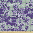 thumbnail image 2 of Floral Sofa Upholstery Fabric by the Yard, Monochrome Silhouette Style English Garden Pattern with Blooming Flowers, Decorative Fabric for DIY and Home Accents, Violet and Pale Taupe by Ambesonne, 2 of 5