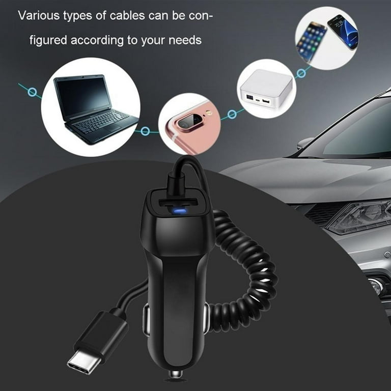 12V-24V Dual USB Car Charger, Socket Adapter, Micro USB Type C