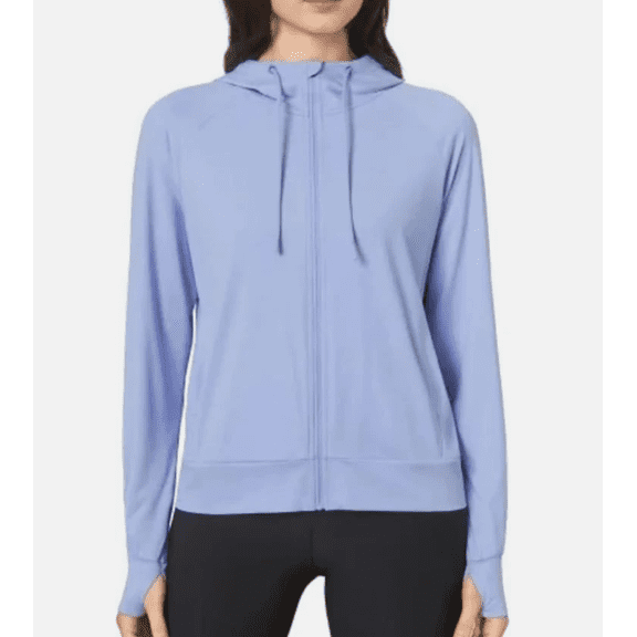 Mondetta Women's Moisture Wicking Lightweight Full Zip Hoodie Jacket Purple Small