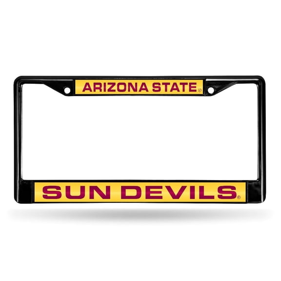 Black Metal Laser Cut License Plate Frame for the Arizona-St. Sun-Devil's