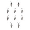 thumbnail image 1 of Collar con colgante de llama Minnieouse para hombre estilo Punk gargantilla de cadena de cuero Plata 10Conjunto, 1 of 6