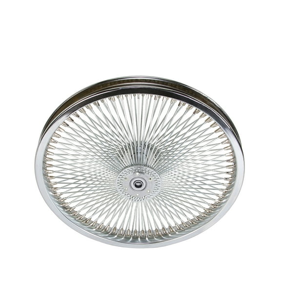 Bike 16 Hollow-Hub Wheel 144 Spoke 14g Chrome Bearing 5/8idx1-3/8od Single Wall Chrome.