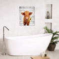 thumbnail image 5 of HFDF Farmhouse Cow Canvas Wall Art Funny Brown Cow with Sunflower its Mouth Canvas Art Farm Cattle Canvas Wall Art Decor for Livg Room Brown Bedroom Bathroom Decor, 12x16inch Framed, 5 of 6