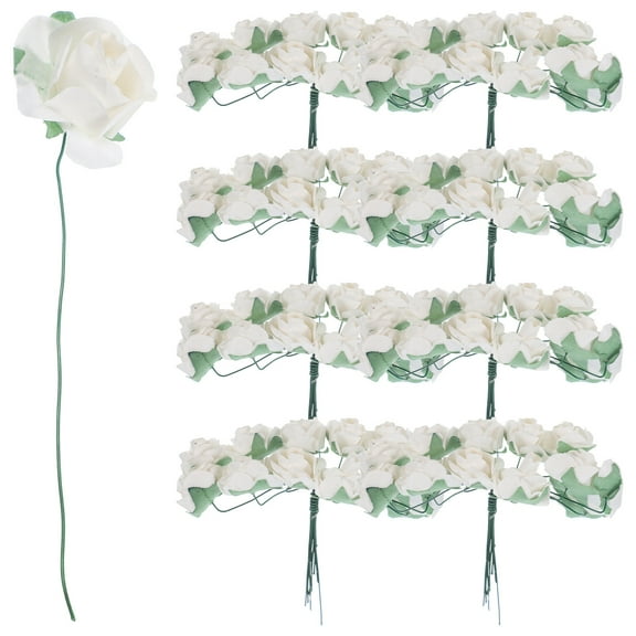 WRISTBIQUE Scrapbook Paper Roses White 144Pack For Diy Craft Projects