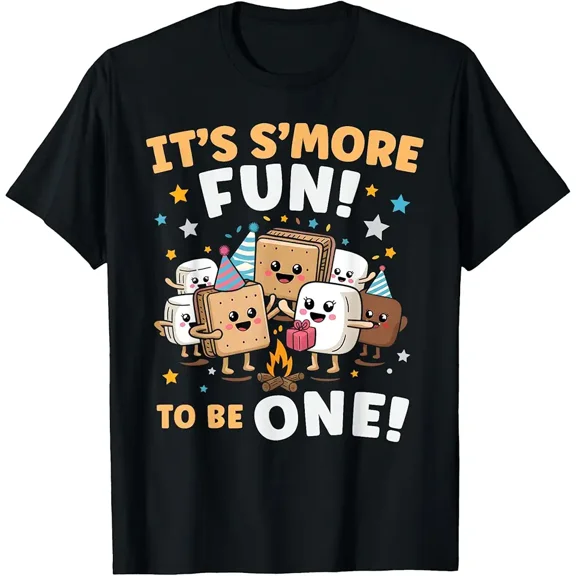 Cute S'mores Campfire Graphic 1st Birthday Gift Unisex Short Sleeve T-Shirt
