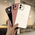 thumbnail image 3 of Compatible with iPhone 11 Case Love Heart Plating Electroplate Luxury Elegant Case Camera Protector Soft TPU Shockproof Protective Corner Back Cover iPhone 11 Case -Pink, 3 of 8