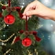thumbnail image 5 of xihome Juego de 3 adornos navideños de terciopelo rojo con forma de lazo y campanas de hierro, con cordn para colgar, ideales para una decoracin festiva del hogar., 5 of 6