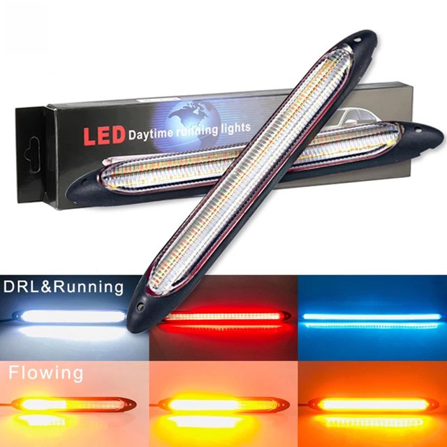 Comience a escanear Luz LED de circulación diurna para automóvil, señal de giro, luz LED de circulación diurna, dos colores, tres colores