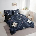 thumbnail image 3 of jejeloiu Rustic Western Aztec 7-Piece Twin Bedding Sets,Retro Bohemian Geometric Bedding Comforter Set,Blue Vintage Rhombus Sheet Sets For Men Women,Home Decor Reversible, 3 of 8