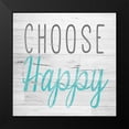 thumbnail image 2 of SD Graphics Studio 20x20 Black Modern Framed Museum Art Print Titled - Choose Happy Square, 2 of 5