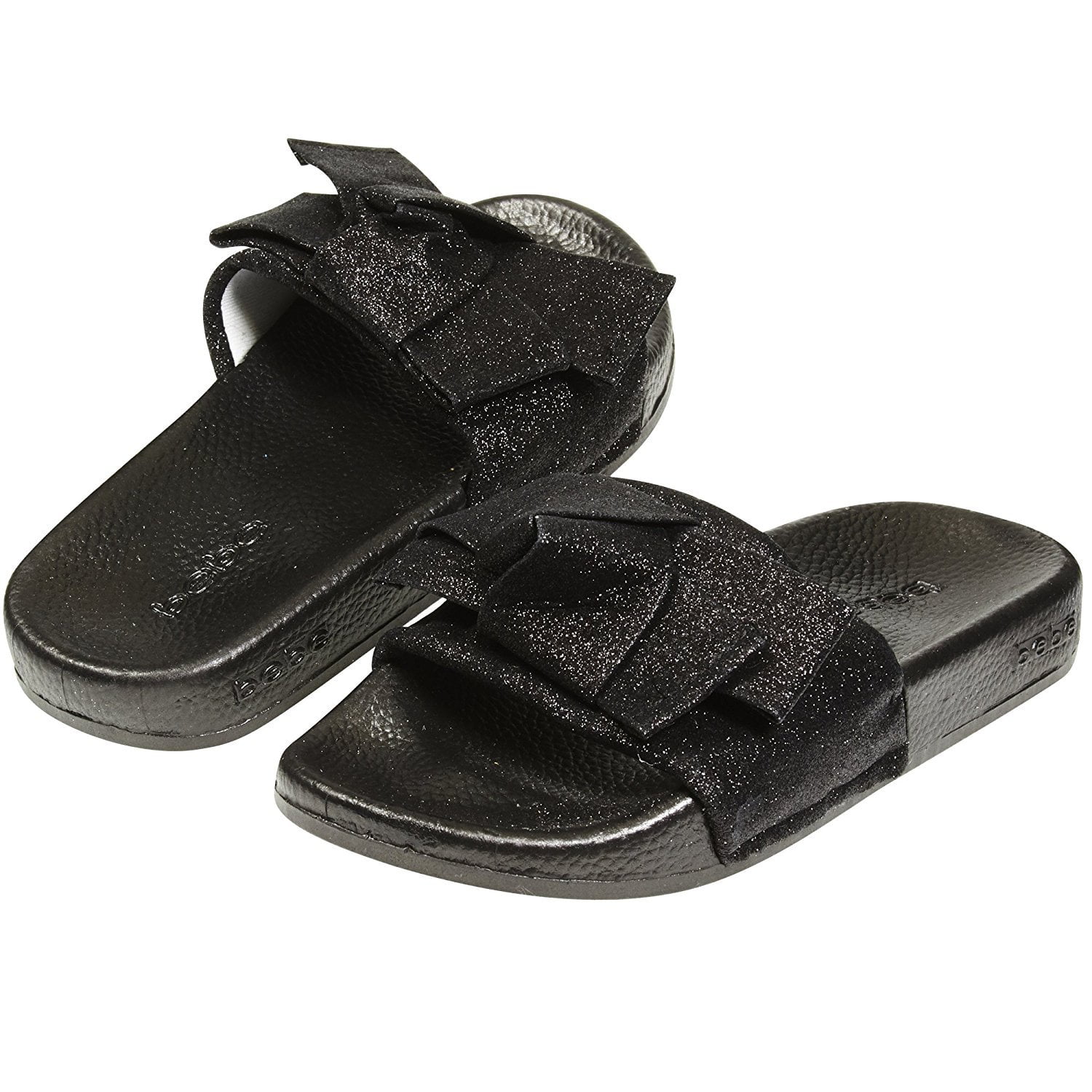 black bow slippers
