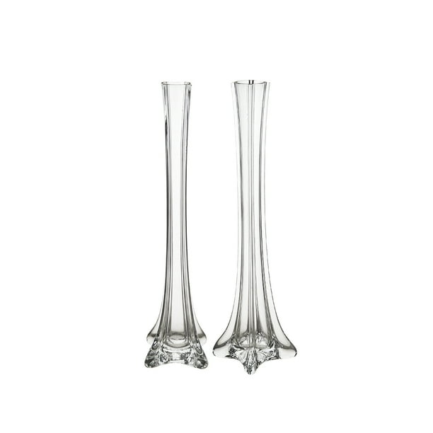 Mega Vases 1.25" x 12" Eiffel Tower Glass Vase Set of 1, Clear