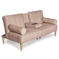 thumbnail image 4 of Sofá Cama Makora Zambroni Con Memory Foam, Color Palo De Rosa, Velvet Respaldo Reclinable De 3 posiciones., 4 of 10