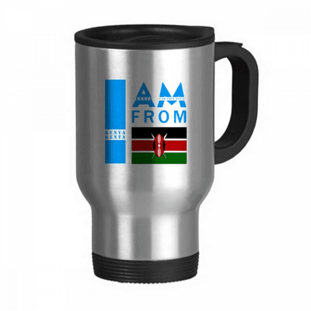 

I Am From Kenya Art Deco Fashion Travel Mug Flip Lid Stainless Steel Cup Car Tumbler Thermos