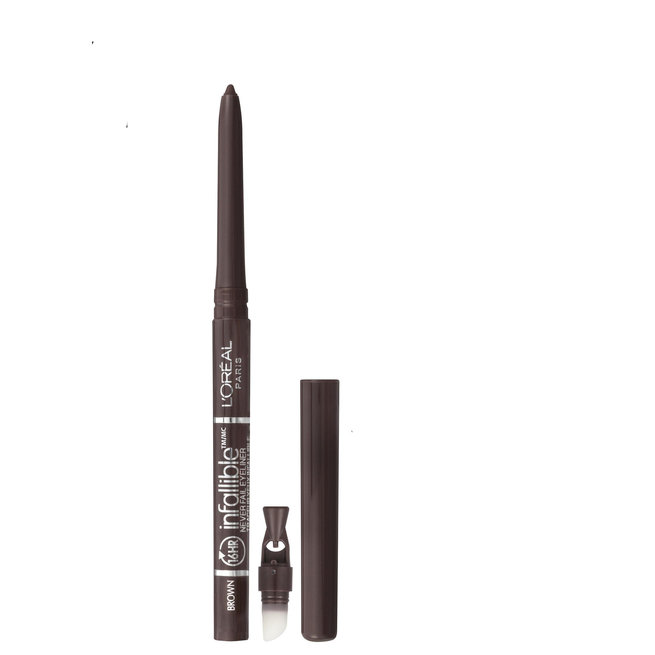 (3 pack) L'Oreal Paris Infallible Never Fail Eyeliner Pencil Makeup with Built-in Sharpener, Black