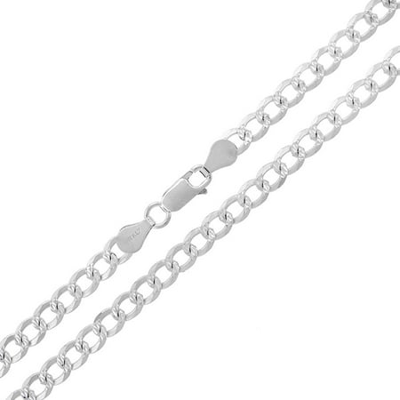 5mm Rolo Link Sterling Silver Italian 5mm Cuban Curb Link Diamond-Cut ITProlux Solid 925 Necklace Chain 18