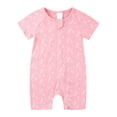 thumbnail image 2 of ATOGUTA Baby Boys' Bodysuits Cute Pattern Short Sleeve Double Zipper Romper Jumpsuit Pink, Sizes 3M-3T, 2 of 5