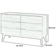 thumbnail image 5 of Benjara 6 Drawer Wooden Dresser with Carved Pulls and Angled Tapered Legs, Brown, 5 of 5