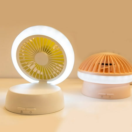 

Hesroicy 2 in 1 Portable Rotating USB Charging Mute Home Office Desk Lamp Cooling Fan
