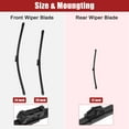 thumbnail image 3 of Unique Bargains 3 Pcs 24' 20' 12' Front Rear Windshield Wiper Blade Set Fit for Audi Q5 with Top-Lock Black, 3 of 5