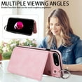 thumbnail image 4 of Nalacover for iPhone 8 Plus/7 Plus Wallet Case with Card Slots & Metal Finger Ring, Durable PU Leather Back Double Magnetic Botton Flip Kickstand Purse Shockproof Phone Case,Rosegold, 4 of 10