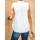 thumbnail image 5 of Luxtrada - Camiseta sin mangas para mujer, estilo informal, elegante, con fruncido, holgada, con botones, cuello alto, color liso, con volantes, talla grande, blusa de verano (blanco, XL), 5 of 7
