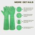 thumbnail image 5 of HANDLANDY Women Cowhide Thorn Proof Gardening Gloves, Long Gauntlet Heavy Duty Garden Gloves, Large, Green, 5 of 6