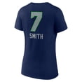 thumbnail image 3 of Women's Geno Smith College Navy Seattle Seahawks Team Wordmark Player Name & Number V-Neck T-Shirt, 3 of 3