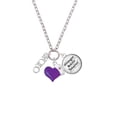 thumbnail image 2 of Delight Jewelry Silvertone Small YOLO - Purple Heart Nurse Strong Zoe Necklace, 2 of 4