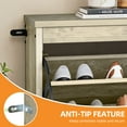 thumbnail image 5 of Uforic Shoe Cabinet with 4 Flip Drawers, Farmhouse Narrow Shoe Rack Organizer with Metal Legs, Gray, 5 of 9