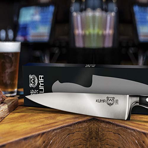 KUMA Multi Purpose Chef Knife - 8 Inch Blade for Carving, Chopping & Slicing - Great Ergonomic Handle - Professional Cooking Kitchen Knife - Cuts Like A Dream