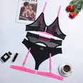 thumbnail image 1 of Conjuntos de bragas eróticas con sujetador, ligas para mujer, Tanga, conjunto de lencería transparente de retales, conjunto de ropa interior Sexy para mujer, disfraz Sexy Tan Jianjun unisex, 1 of 2