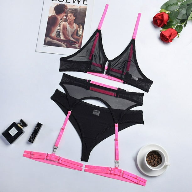 Conjuntos de bragas eroticas con sujetador ligas para mujer Tanga conjunto de lenceria transparente de retales conjunto de ropa interior Sexy para mujer disfraz Sexy Tan Jianjun unisex Bodega Aurrera ...