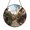 Acrylic 3.5 Inch, variant on Round Stained Glass Window Decor Featuring Traditional Japanese Street Scene with Homes and Greenery